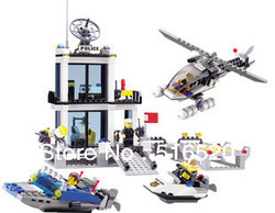 Free Shipping Kazi Police Station Building Block Sets 536pcs Legoland Educational DIY Construction Bricks Toys For Children(China (Mainland))