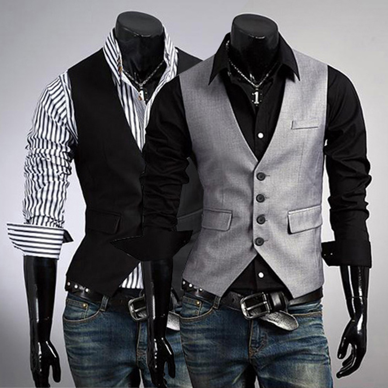 Suit vest wedding dress high quality cotton men's fashion design suit vest black