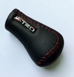 5sp Manual Leather Shifter Shift Knob Red Stitch TRD MT Black JDM Gear Lever(China (Mainland))