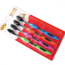 10SETS/LOT 1SET=4PCS Family Use Household Products Bamboo Charcoal Toothbrush 4PCS/Pack Oral Cavity Health Care Nursing 568(China (Mainland))