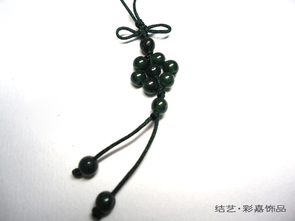 Accessories handmade seven matrix apotropaic mobile phone chain mobile phone pendant national trend lanyard blackish green(China (Mainland))