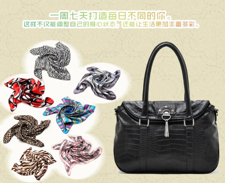 sent with 7 silk scarf bag portable one shoulder cross body bags female
