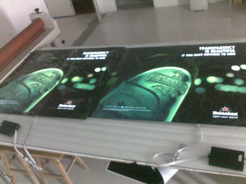 2013 New and Best selling EL Poster/EL Flashing Panel/EL Advertising for Heinekein 85x100cm with Ac220V inverter(China (Mainland))