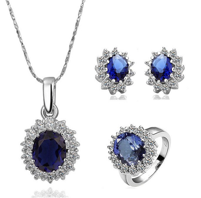 18KGPS081-2013-New-Fashion-Jewelry-Set-Blue-Crystal-Made-With ...