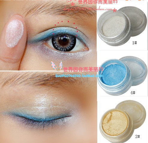 Luxury white black gold eye shadow powder glitter pearl powder hihglights powder paillette(China (Mainland))