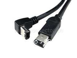 FW-011-0.8M iEEE 1394 Firewire 90D 6P Plug to 6P down Angled Cable 80cm(China (Mainland))