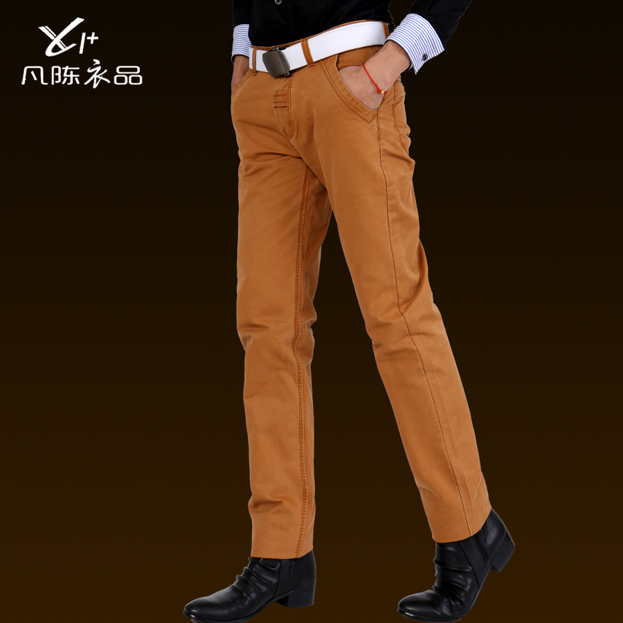 Military modern pants thick cotton casual male trousers solid color slim slacks(China (Mainland))
