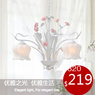 Free shipping Fashion iron lantern flowers lights dining room pendant light bedroom lamp 3 arms EL-13051702(China (Mainland))