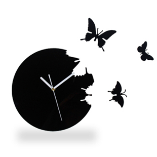 Butterfly dancing art wall clock mute clock decoration fashion diy electronic clock pocket watch(China (Mainland))