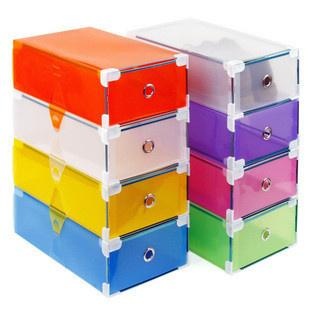 3657 thick metal drawer hemming thickening shoebox transparent plastic shoe box shoes boots storage box(China (Mainland))