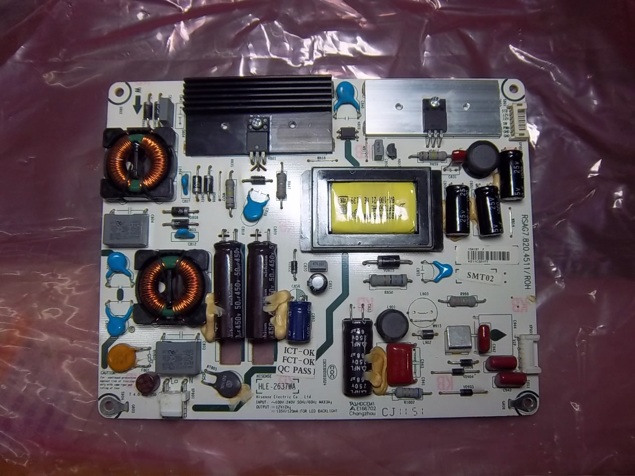 Original led tv hisense power supply board rsag7.820 . 4511 hle-2637wa roh(China (Mainland))