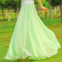 Free Shipping! 2013 Summer New Fashion Women 7.2 Meters Ultra-Larger Hem Chiffon Beach Bohemia Maxi Long Full Fairy Skirt D0893#
