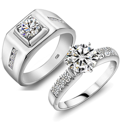 Bague de mariage de luxe jpf 925 bague en argent pur femelle, femelle ... Bague de mariage de luxe jpf 925 bague en argent pur femelle, femelle ...