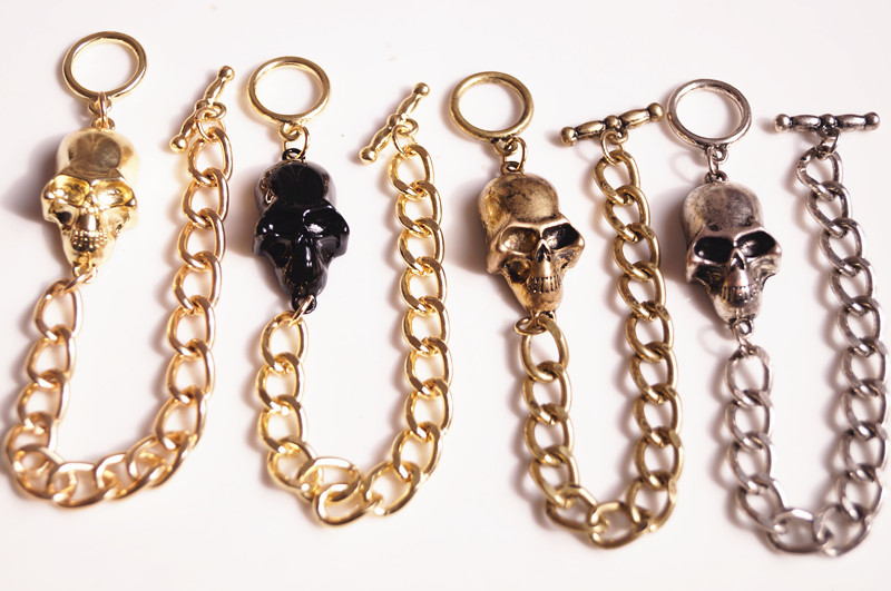 Fashion skull bracelet link chain men's braclet wholesale 12pcs/lot free shipping vintage(China (Mainland))