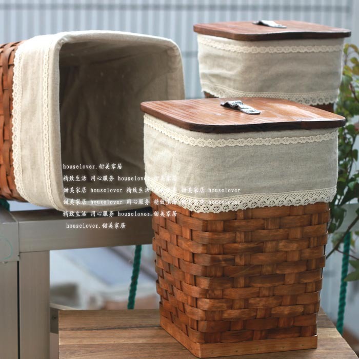 Cocoa zakka wood basket willow storage box storage box l53 wood(China (Mainland))