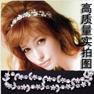 Freeshipping Bridal accessories wedding tiara headband crystal hair jewelry ribbon princess marriages jewelry hairpins headdress