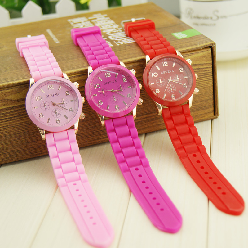 Free Shipping Harajuku ice cream candy neon color watch fashion super soft watchband watch(China (Mainland))