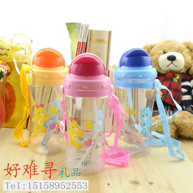 Free shipping Cartoon water bottle glass suction hose belt suspenders birthday gift advertising gift logo(China (Mainland))