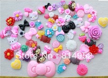 100pcs -Sweet Kawaii Flat back Resin Dessert Cabochon Mix size from 12mm-45mm Jewelry / Mobile phone DIY Accessory