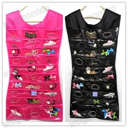 New Dress Look Double Sided Display Hang Closet Jewelry Organizer Storage Pocket Free shippping(China (Mainland))