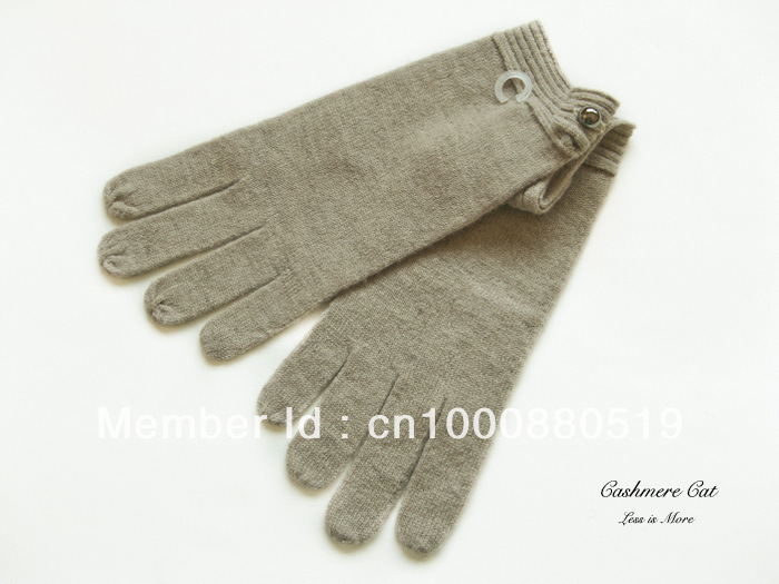 Slim buckle wool gloves camel ultrafine wool gloves(China (Mainland))