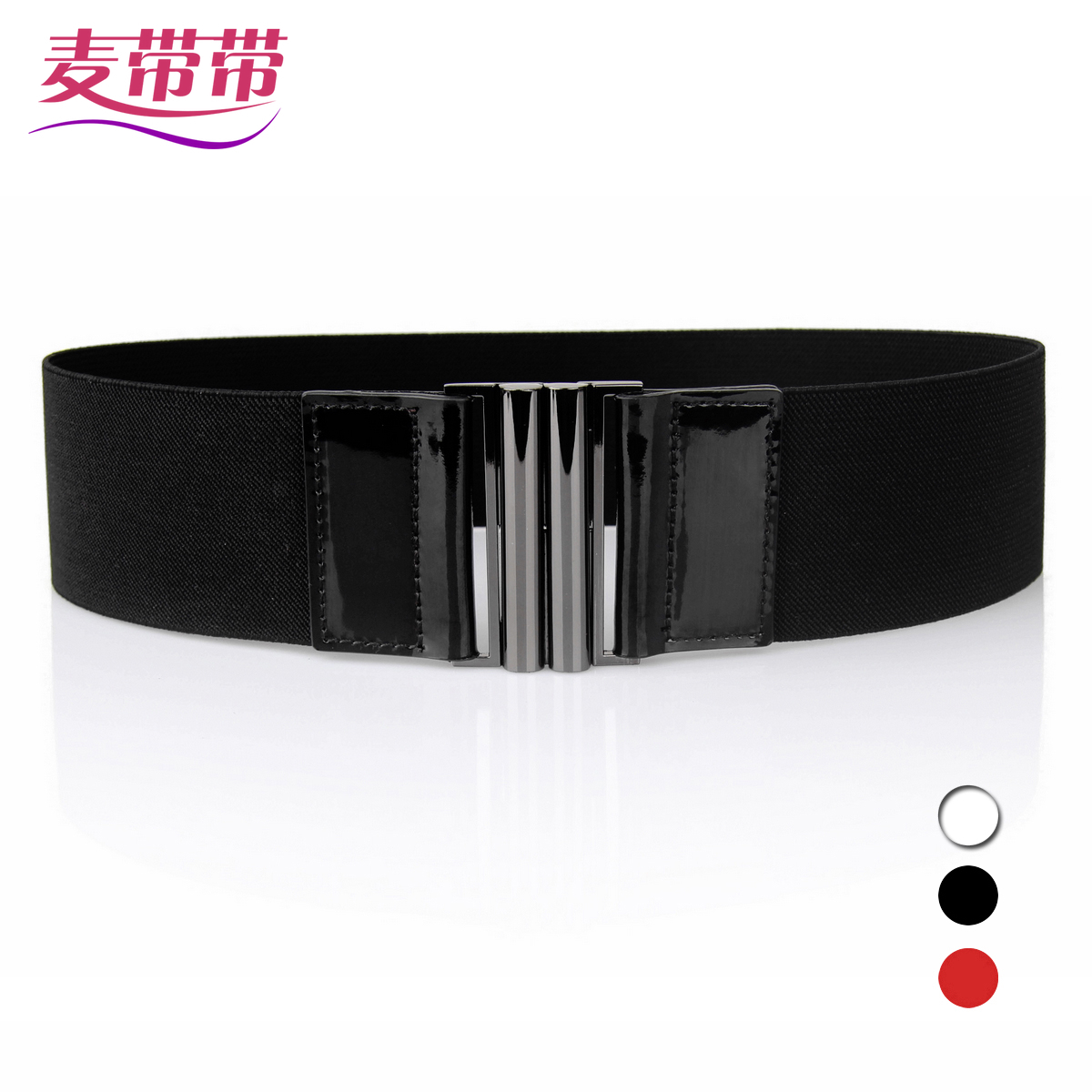 Brief gun black buckle genuine leather elastic women's cummerbund cowhide length plus size girdle(China (Mainland))
