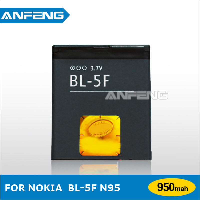 HK post Free shipping 950mAh BL-5F / BL 5F Battery Use for Nokia 6290 E65 N93i 6210 N96 6210S 6710N N95 Without retial package(China (Mainland))