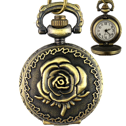 New 1PC Rose Shape Fashion Vintage Style Ladies Womens Girls Antique Analogue Quartz Pocket Watches. Free & Drop Shipping(China (Mainland))