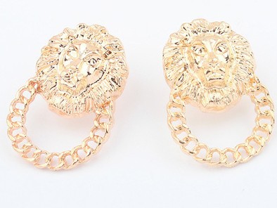 Min order is 10usd( mix order ) E139 exaggerated metal lion head earrings charm lion earrings free shipping !(China (Mainland))
