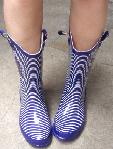 Big knee-high purple stripe ear buckle rain boots water shoes rubber shoes(China (Mainland))