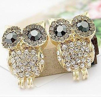 Wholesale.owl earring with diamond ,stylish earrings, jewelry, accessories.hot selling(China (Mainland))