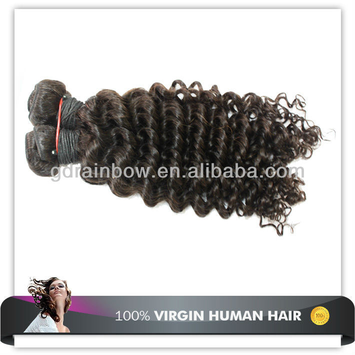 Free shipping virgin combodian natural weave hair extensions deep curly,100g/piece double machine weft(China (Mainland))