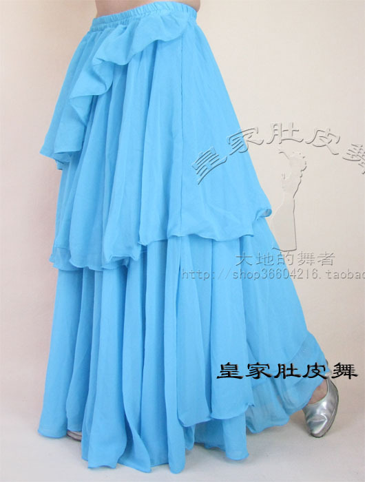 Excellent ! unique chiffon cake belly dance skirt clothes bottoms(China (Mainland))