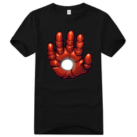 Iron Man 3 Palm Large Sized Loose 100% Cotton Male Short-Sleeved T-Shirt