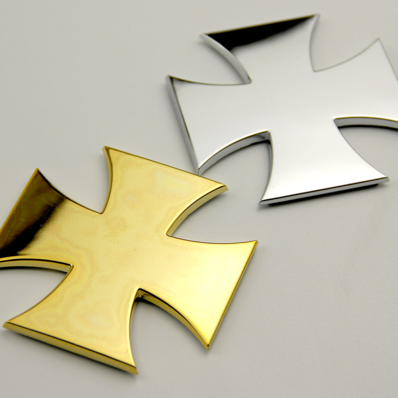 Car cross badge refires front and rear emblem car sticker 3d stereo gold silver fender trunk(China (Mainland))