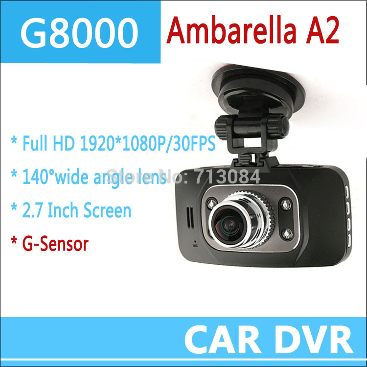 G8000 2.7 Inch LCD Screen Full HD 1080P 5M COMS Sensor 170 Degree Wide Angle Lens CAR DVR Camera with Mic/AV-Out Free shipping.(China (Mainland))