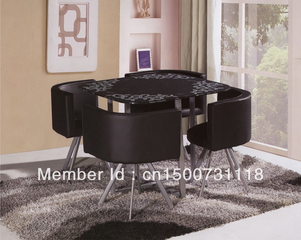 Fashion design Dinning table&chairs ,glass table with strong steel legs,comfort pu leather chairs(China (Mainland))