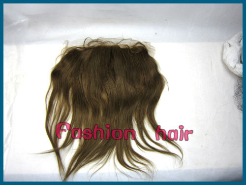 Free shipping Yaki 13 *4 inch Lace Frontal closure Peruvian hair piece(China (Mainland))