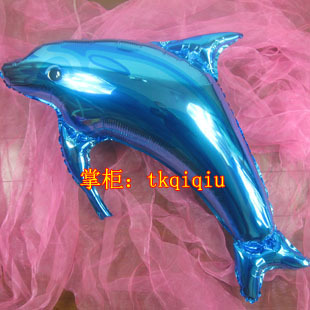 Large aluminum foil dolphin aluminum blue powder rose dolphin balloon anagram dolphin(China (Mainland))