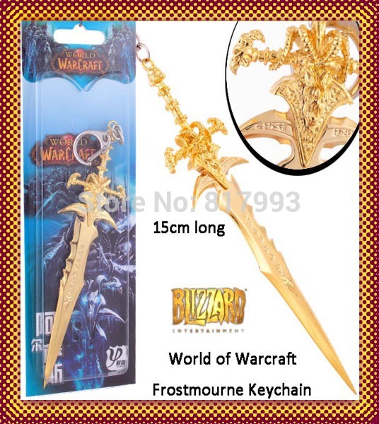 World of Warcraft Frostmourne Sword Knife game keychain WOW gold 15cm 