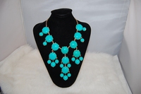 blue  Fashion lady's Bubble Bib Statement resin Fashion Chain Necklace