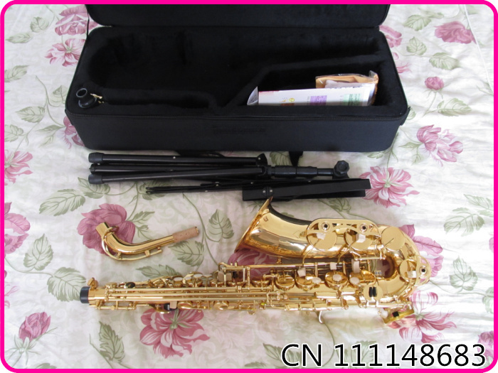 Brand New YMH475 Alto Saxophone sax gold Hand engraved bell decoration High Quality(China (Mainland))