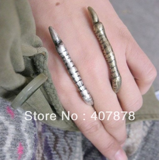Wholesale - Punk White Silver/Gold/Gun Black Metal Claw Sharp Ring 30pcs/lot mix color(China (Mainland))