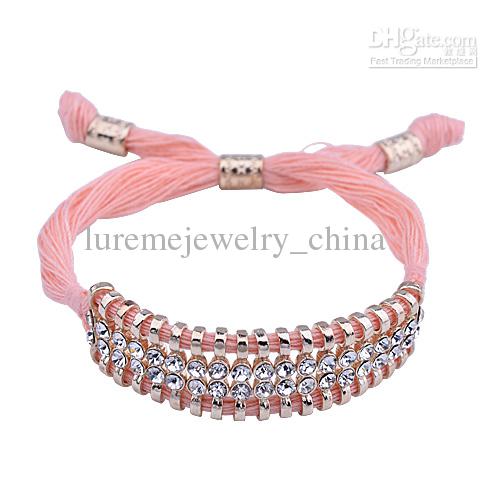 10 pcs With Rhinestone Bracelet mens jewellery pearls rose gold bracelets with the anchor bracelet letter bijoux jewelry buddha(China (Mainland))