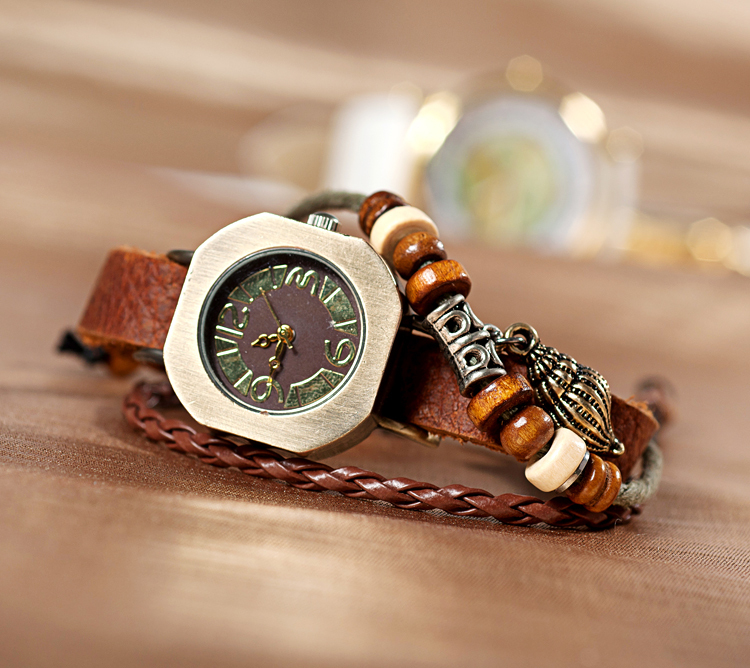 Free shipping Wholesale Fashion watches with jewelry parts high quality cow leather watches JQMX032 free shipping