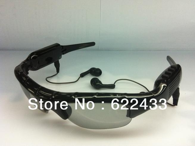 hot selling 8G Sunglasses mp3 HD 1280*1024 Sunglasses hidden Camera DVR Video Recorder with Detachable Earphones MP3 Player(China (Mainland))