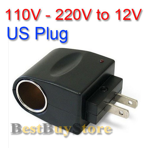 (4 piece / lot ) 12V Household Car Charger Cigar Cigarette Lighter 110V-220V AC to 12V DC US Car Power Adapter Converter(China (Mainland))