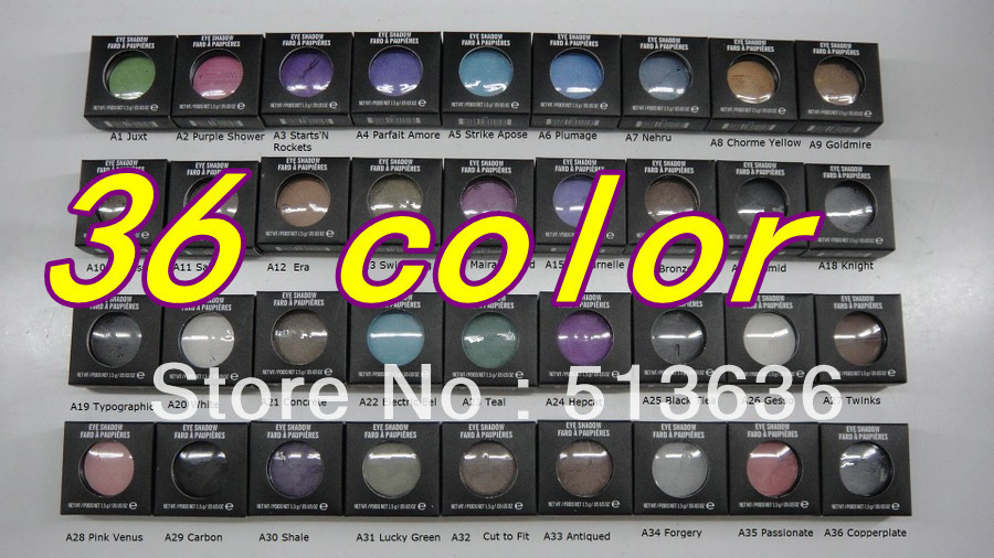 New Arrive product ~ Wholesale(100pcs/lot) single eyeshadow brand single eye shadow 36 color can chose free shipping by EMS/DHL(China (Mainland))