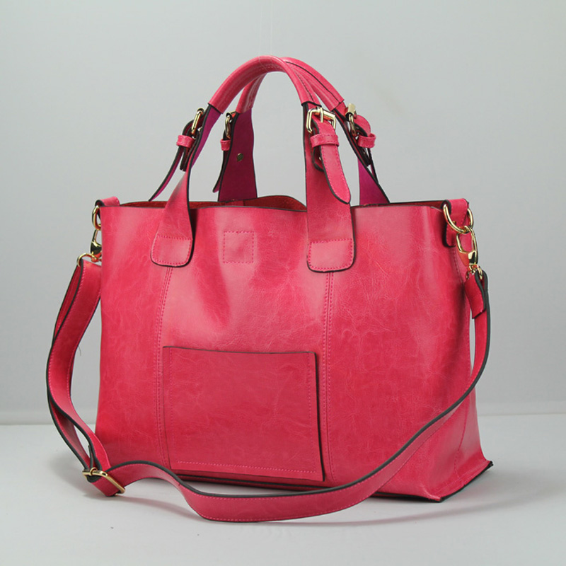 Free shipping! 2013 oil waxing leather simple elegant one shoulder cross-body handbag quality casual genuine leather bag(China (Mainland))