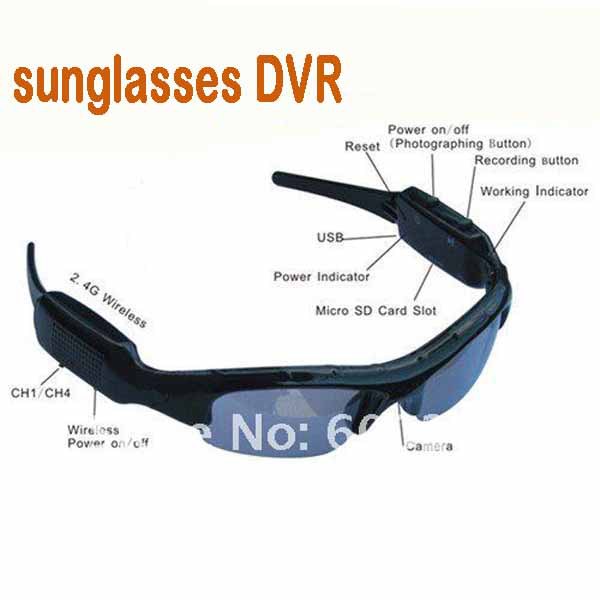 BY DHL OR EMS 30 pieces free shipping Mini DV DVR Sun Glasses Camera Audio Video Recorder sell ggod(China (Mainland))